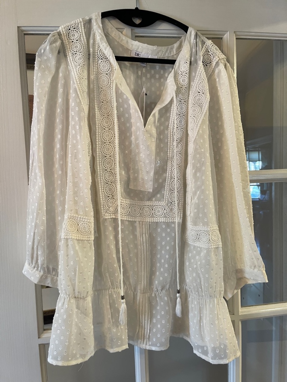 NWT DR2 embroidery detail peplum blouse in 2X